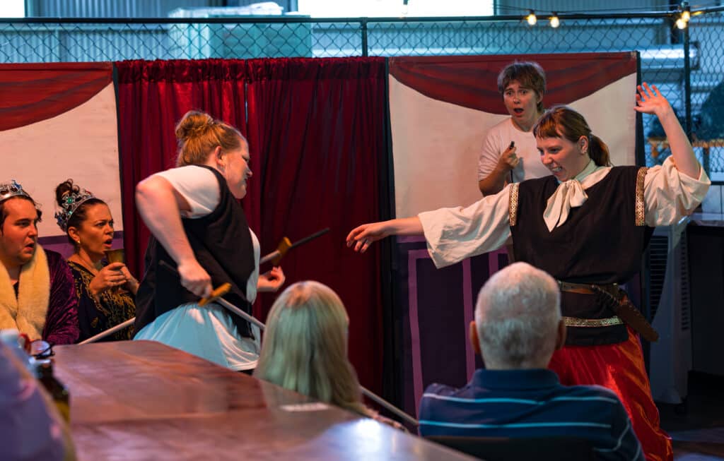 CFR58185 - Anywhere Festivals Picture: Swashbuckling fun in the Queensland Shakespeare Ensemble's Half Hour Hamlet (Picture credit: Creative Futures Photography)