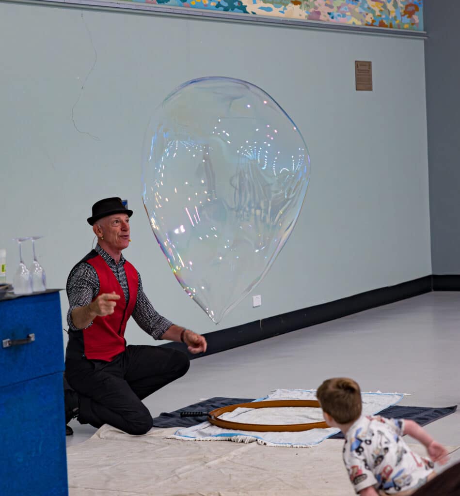 Having fun at Glen Rhodes' The Amazing Bubble Show (image credit: Creative Futures Photography)
