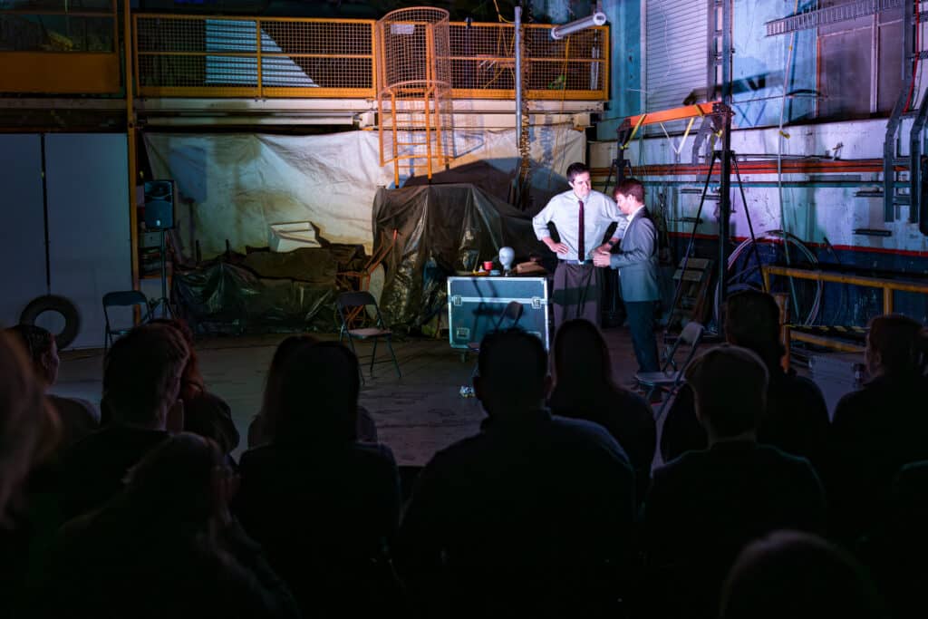 Watching the detectives in'All Smoke, No Script' at the 2026 Anywhere Festival (image credit Creative Futures Photography). 