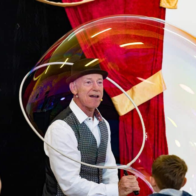 Picture: Enthralling the audience at The Amazing Bubble Show (Image credit: Creative Futures Photography)