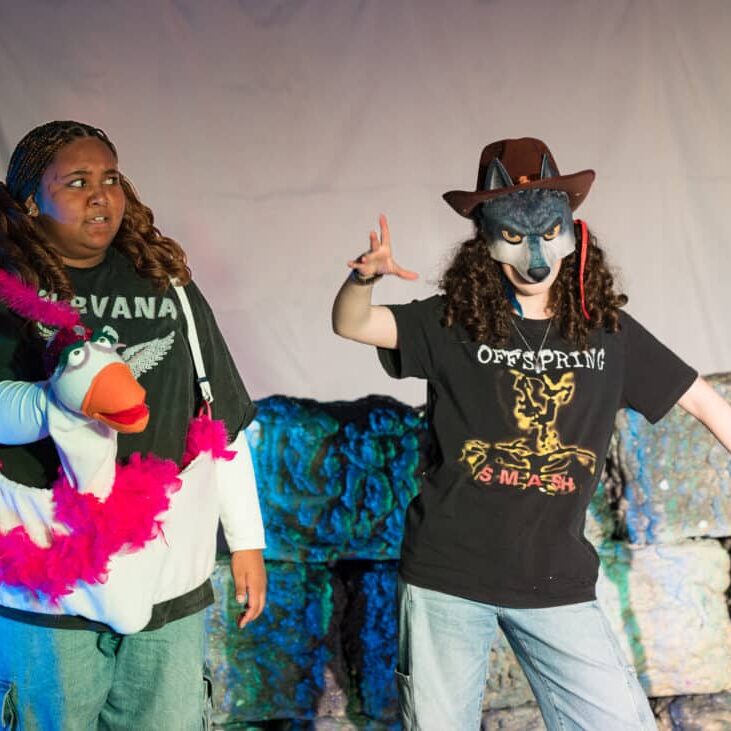 Cetima Leedy Villarin and Mali Just star in Role Initiative Theatre Company's Punk Rock Potter, during the 2026 Anywhere festival Moreton Bay (Image Credit: Creative Futures Photography).