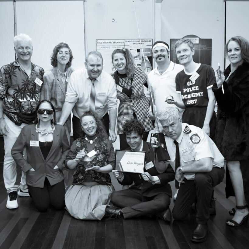 Picture: The talented Improv Queensland cast of Murder At The Bowlo (Credit: Creative Futures Photography).